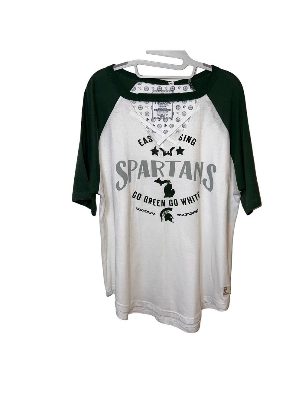 Michigan State University Spartans Women’s Criss Cross T-Shirt Size 1X New - Picture 3 of 10